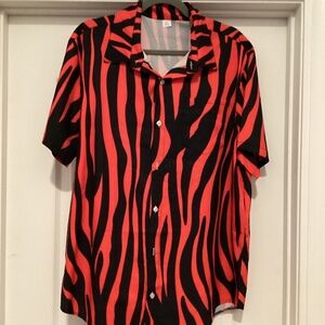 Vintage Short Sleeve Print Blouse ( Size-XL) ( NWOT)